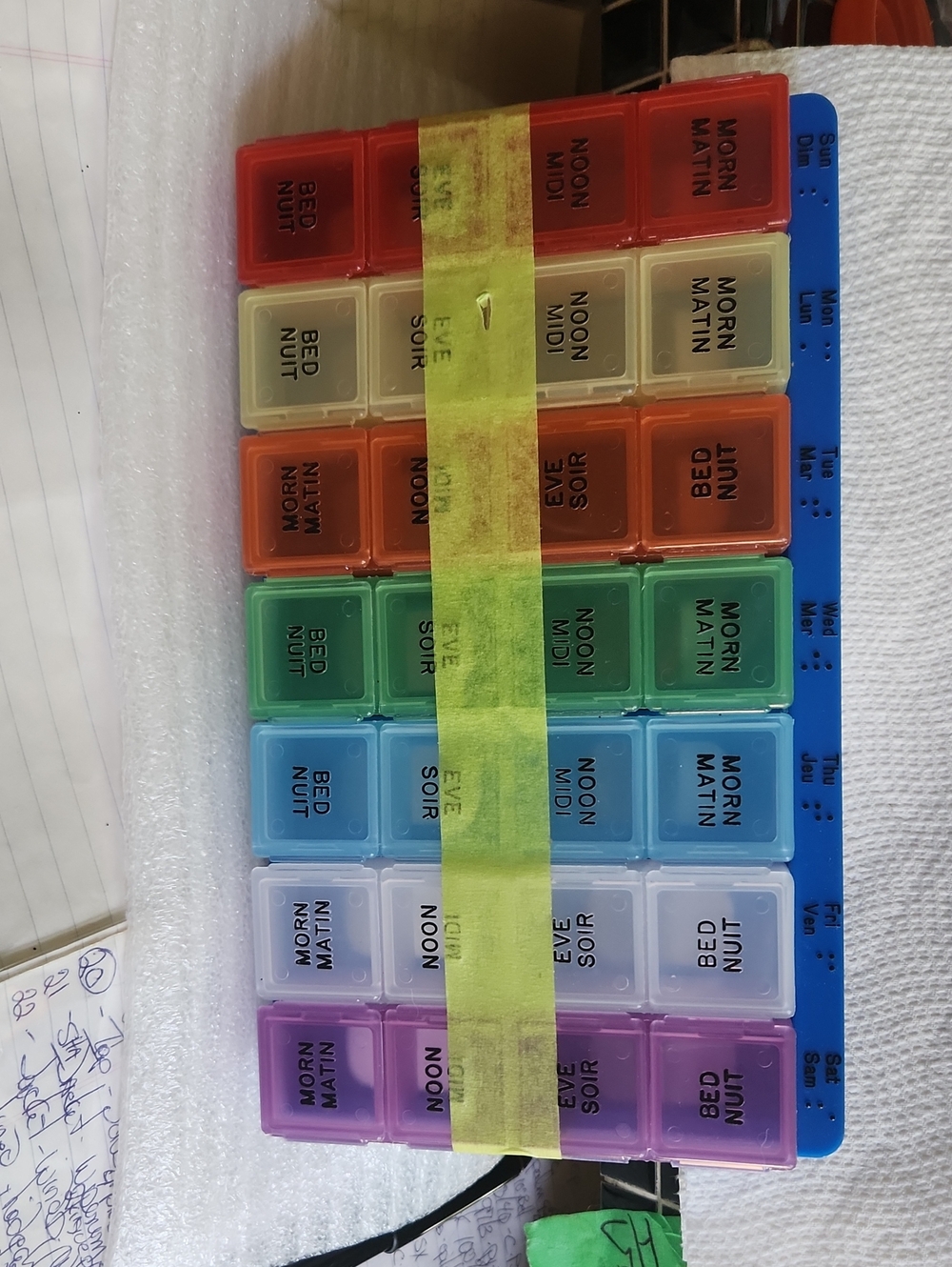 Weekly 4 x a Day Pill Organizer Box - Multicolour